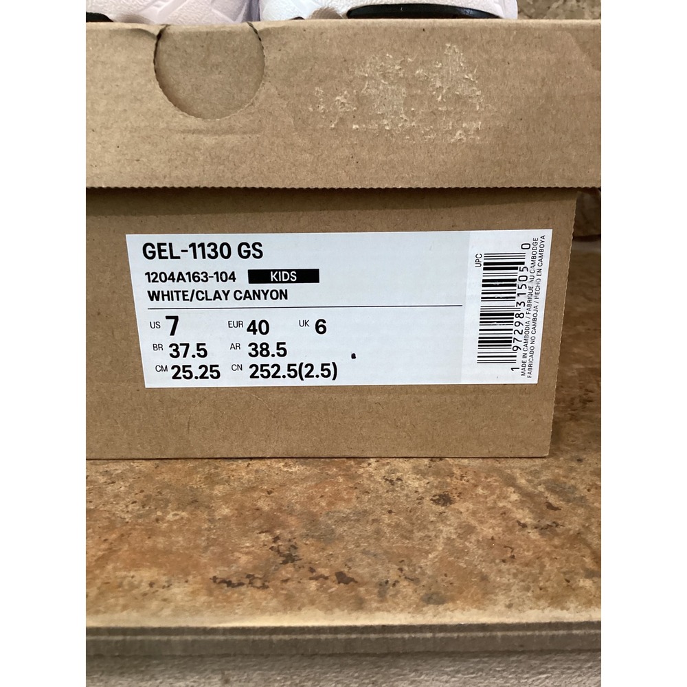 Asics Gel-1130 GS Kids Running Shoes White Clay Canyon Size 7 Youth New - Picture 8 of 8